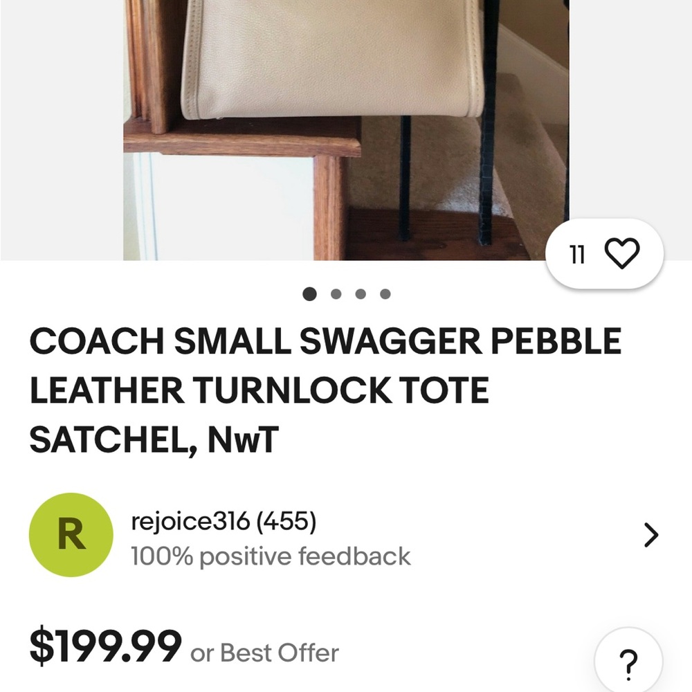 Coach swagger turnlock Tan Pebbled Leather carryall with Gold Hardware - Picture 16 of 16